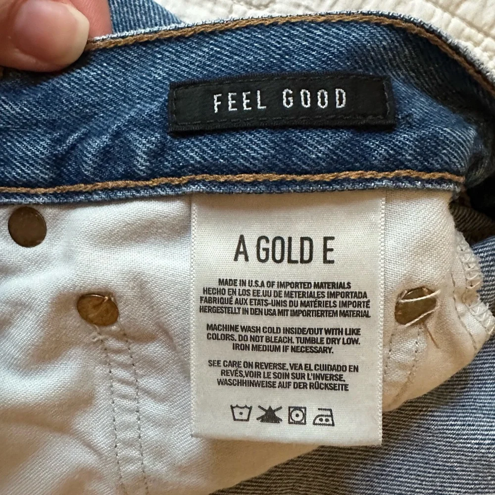 Agolde Straight Leg Jeans in Medium Blue Wash - Picture 9 of 11